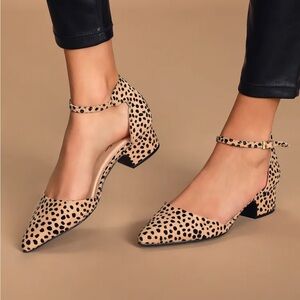 Lulus Lucinda Baby Cheetah Suede Ankle Pumps